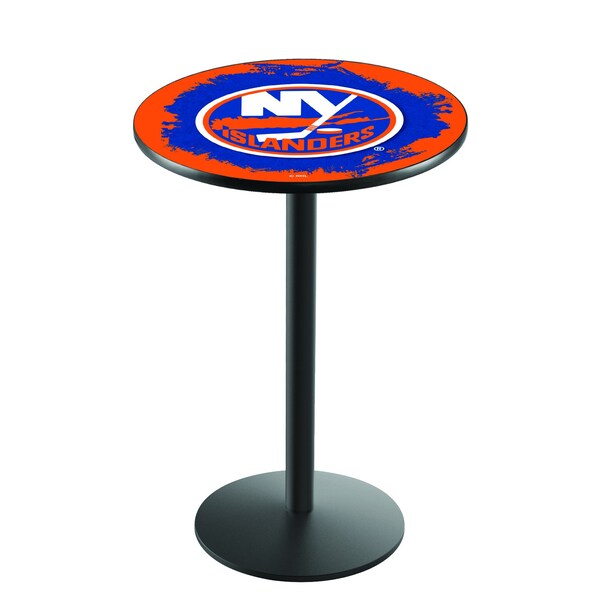 42" Blk Wrinkle New York Islanders Pub Table